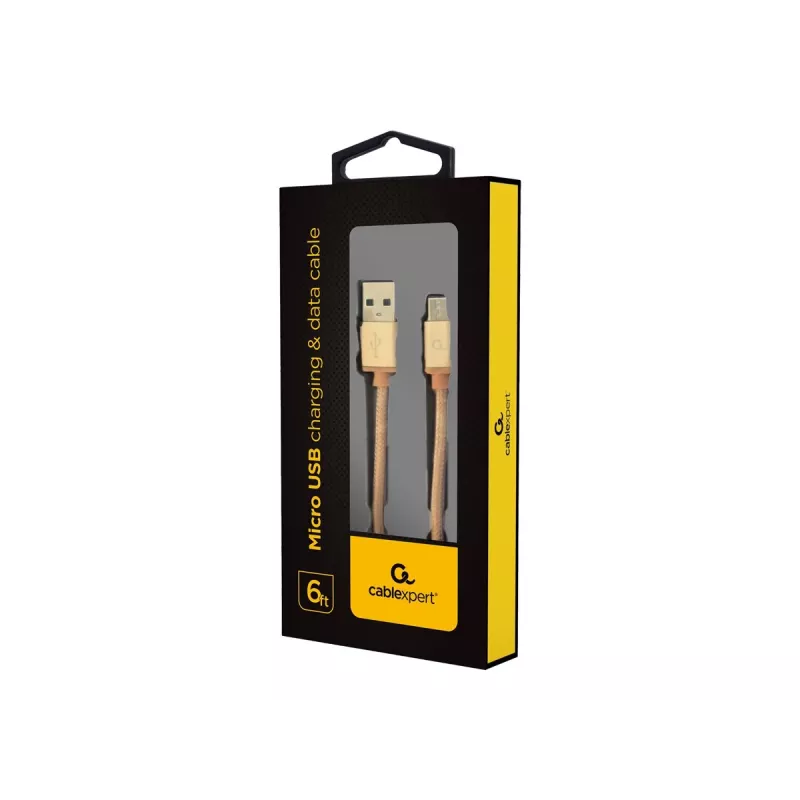Cabo USB 2.0 GEMBIRD CCB-mUSB2B-AMBM-6 — USB A para Micro-USB B, 1,8 m, dourado