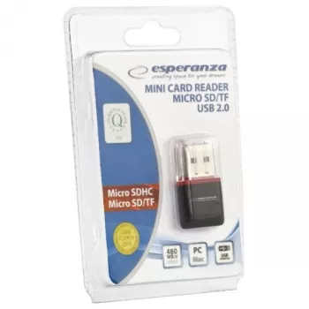 Leitor de cartões Esperanza EA134K preto, prateado, transparente USB 2.0