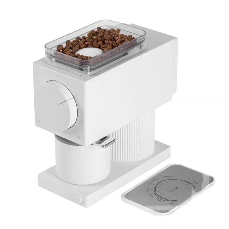 Moinho de café elétrico Fellow Ode Gen 2 — 140 W, mós de aço inoxidável, capacidade de 100 g, branco