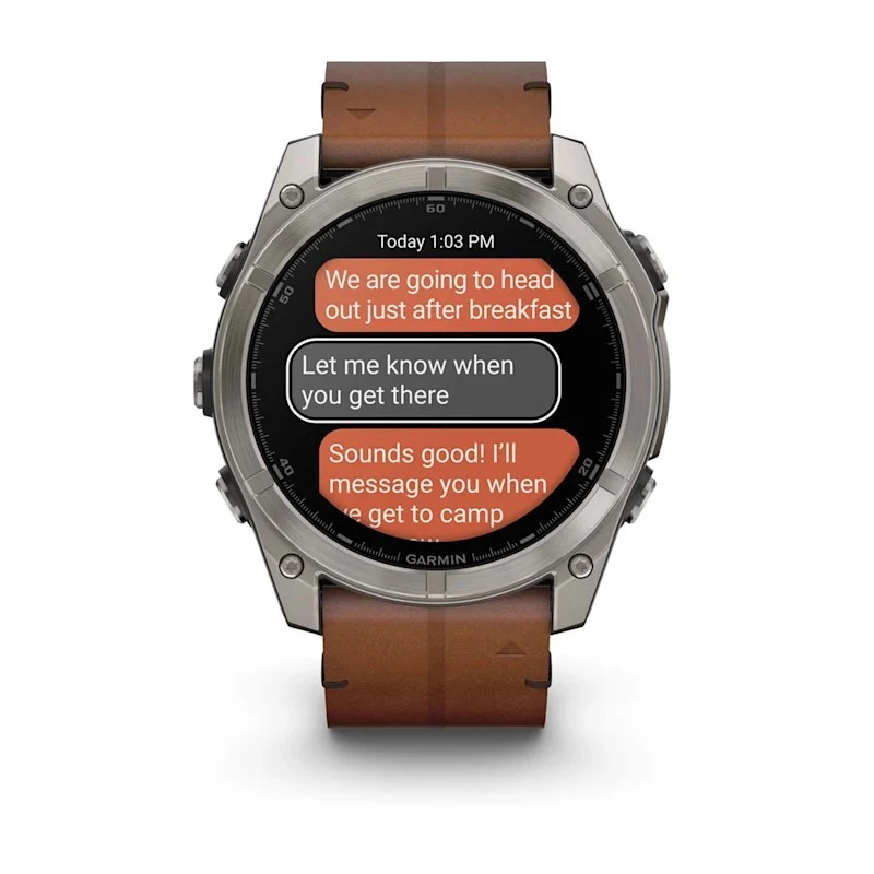 Garmin Fenix 8 3,56 cm (1,4) AMOLED 51 mm Digital 454 x 454 Pixel Ecrã tátil Titânio Wi-Fi GPS (Satélite)