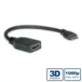 VALUE High Speed - Cabo de vídeo/áudio/rede - HDMI - HDMI, 19 pinos (F) - Mini-HDMI, 19 pinos (M) - 15 cm - blindado - preto (11.99.5586)