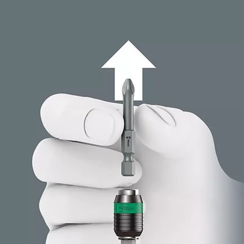 Wera 826 T Kraftform Turbo Chave de parafusos porta-pontas com Rapidaptor, 1/4 de polegada