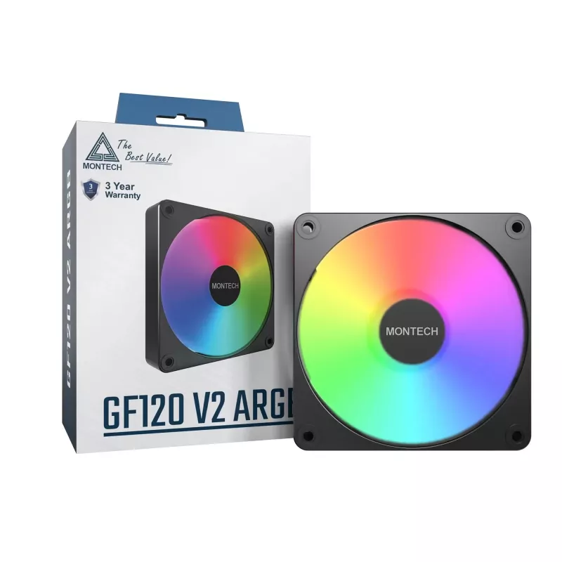 Módulo de ventoinha para caixa de computador Montech GF120 V2 ARGB 12 cm preto 1 unid.