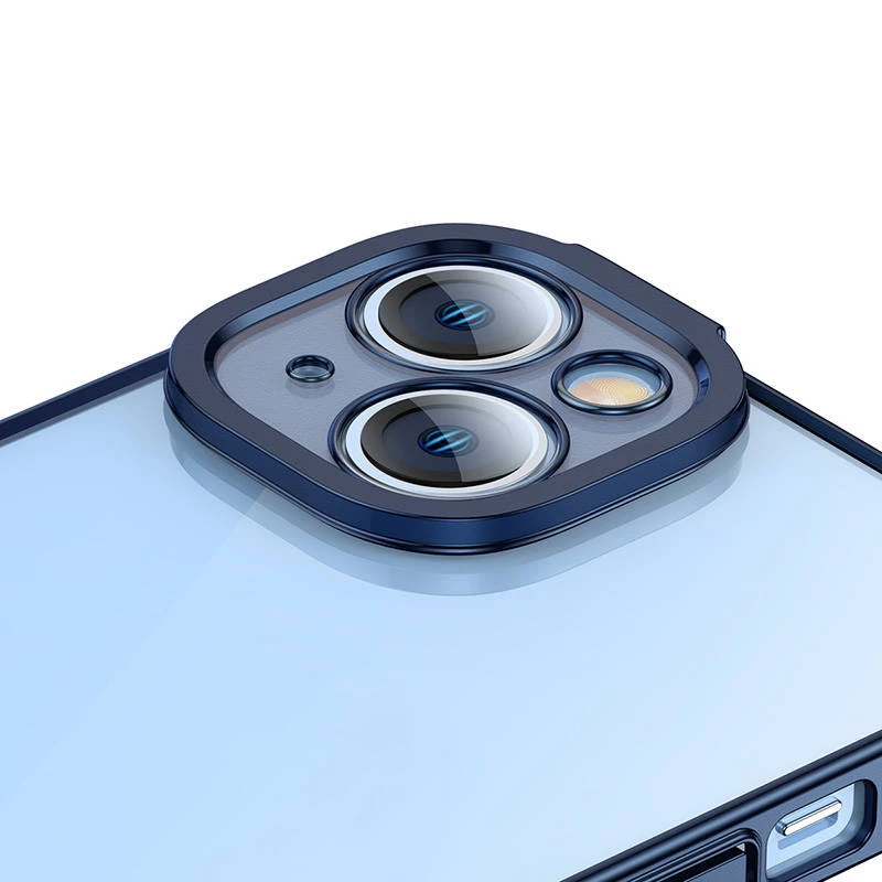Conjunto de capa protetora e vidro temperado Baseus para iPhone 14 Plus – brilhante transparente azul