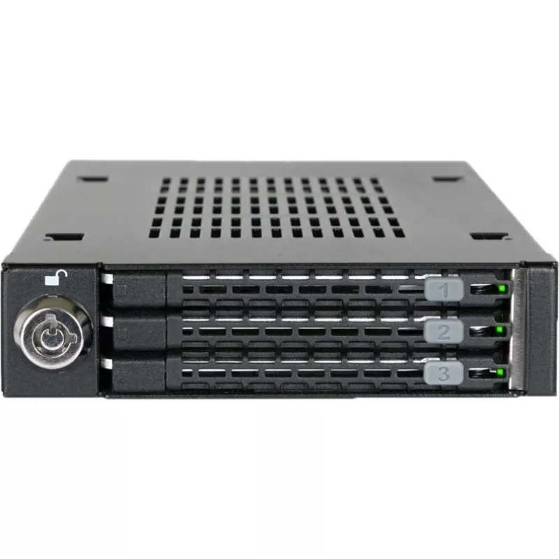 ICY DOCK - ToughArmor - MB993SK-B - 3x 2,5 SATA HDD e SSD em 1x baía de 3.5, moldura de troca rápida em metal maciço com fechadura de segurança