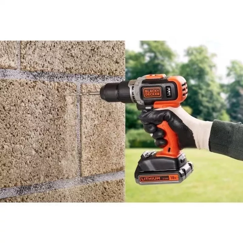 BLACK & DECKER | Berbequim/aparafusadora a bateria com bateria de 2,0 Ah / 4,0 Ah | BCD003MEM2K-QW | 18 V | 2,0/4,0 Ah | lítio