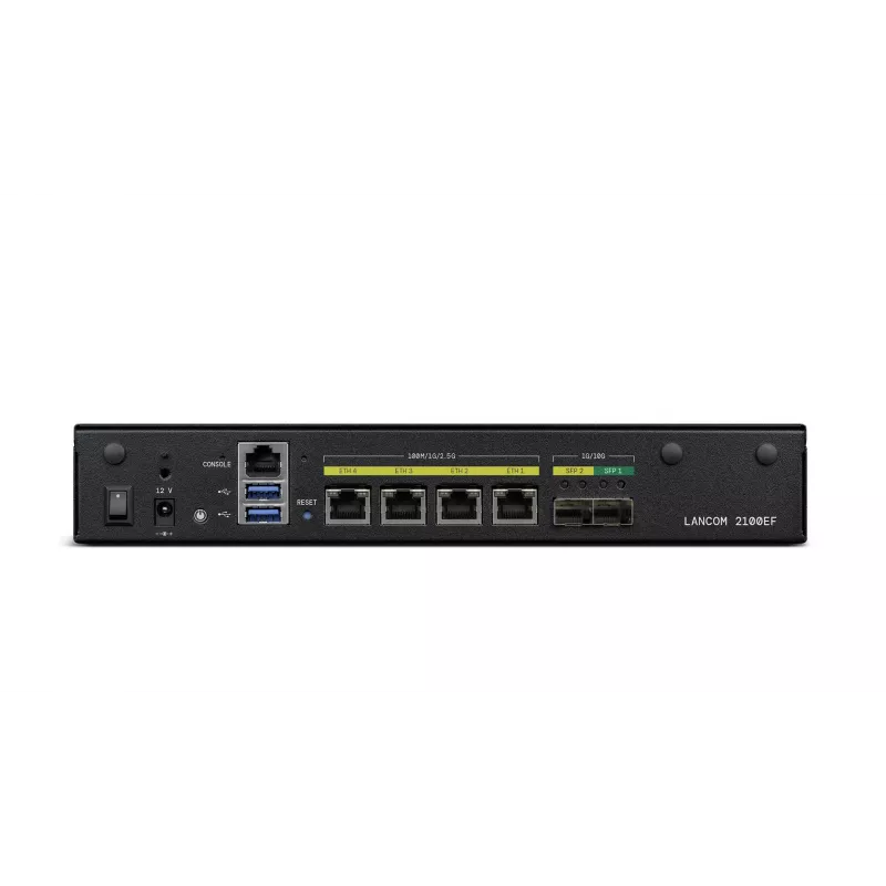 LANCOM 2100EF – Gateway SD-WAN – com fibra ótica e Ethernet – 1GbE, 2.5GbE – 1U – gerido na cloud – instalação em secretária/rack (61109)