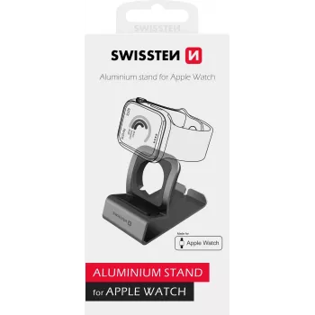 Suporte de alumínio SWISSTEN 25005200 para Apple Watch Series 1–6, cinzento