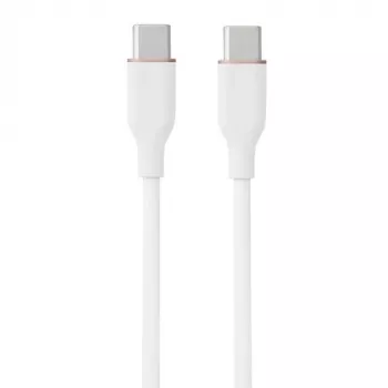 Cabo de silicone USB Type-C - Type-C, 100 W (branco, 2 m)