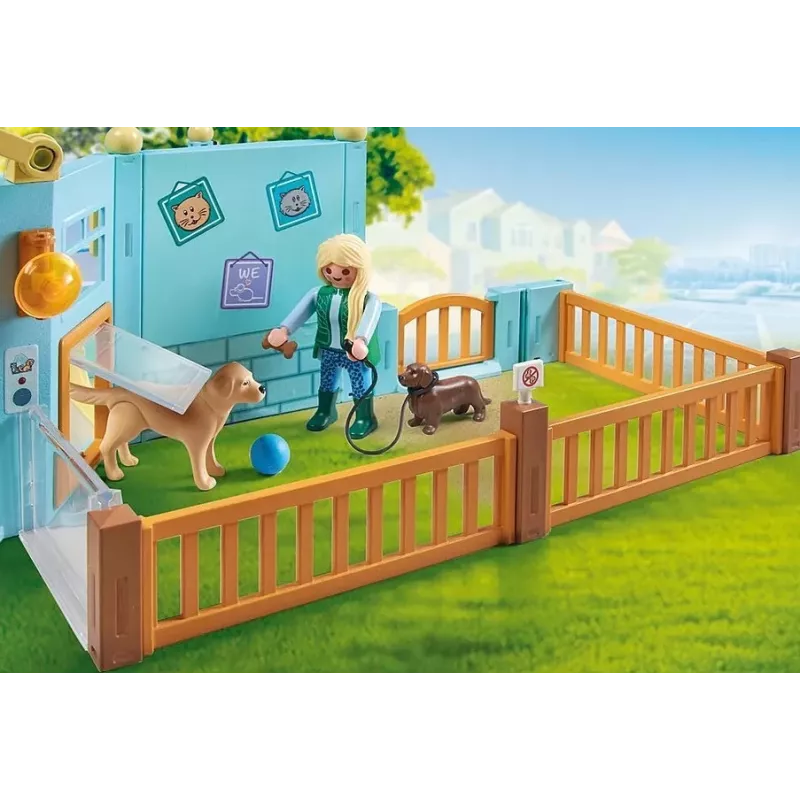 Figura de brincar PLAYMOBIL My Life 71742 Hotel de animais com figuras – conjunto de jogo com edifício de hotel e figuras de animais