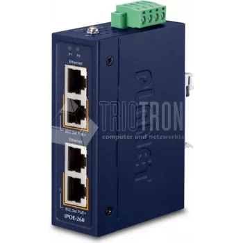 Switch Ethernet industrial PLANET IPOE-260 2 portas Gigabit PoE