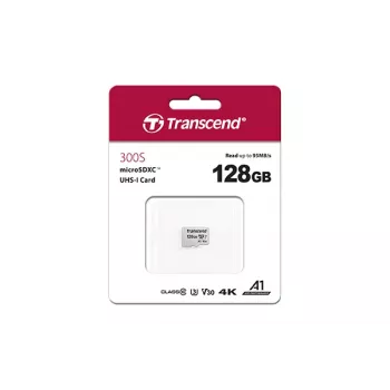 Memória flash Transcend 128 GB MicroSDXC SD300S com adaptador