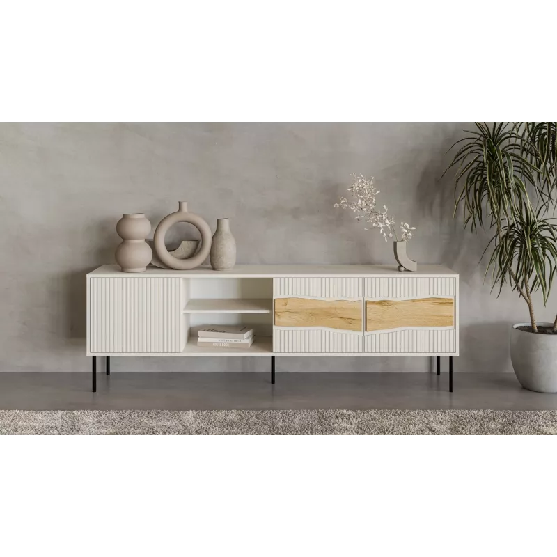Móvel de TV cama meble INSERTO 3D1W 190x40x62 cm acabamento cashmere com LED