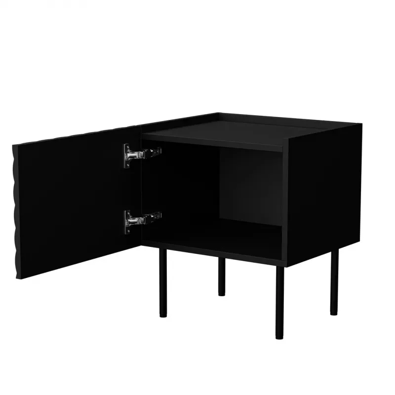 Mesa de cabeceira Cama meble LUCCA, 2 unid., 47x40x52 cm, preto, MDF/aglomerado