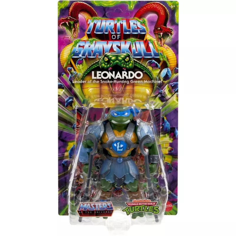 Figura de ação MATTEL MotU Origins Core Leonardo JBN03 – figura de coleção em formato de 6 polegadas, articulada