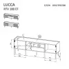 Móvel de TV cama meble LUCCA 180x40x59 cm — tampo em aglomerado branco, corpo branco