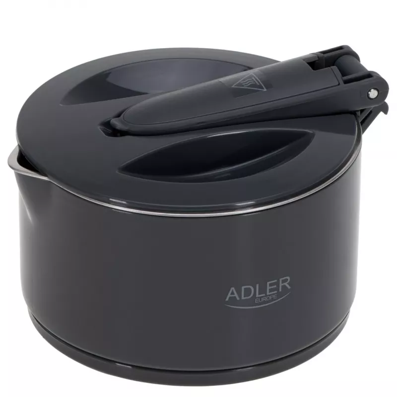 Chaleira elétrica Adler AD 1377G, capacidade 0,6 L, 600 W, cinzento, plástico/silicone/aço inoxidável
