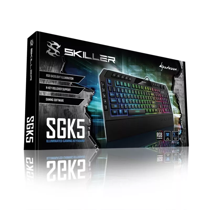 Teclado Sharkoon Skiller SGK5 Gaming USB QWERTZ alemão preto
