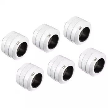 Racord Alphacool 17484, Latão, branco, 23 mm de altura, 26 mm de diâmetro, pack de 6