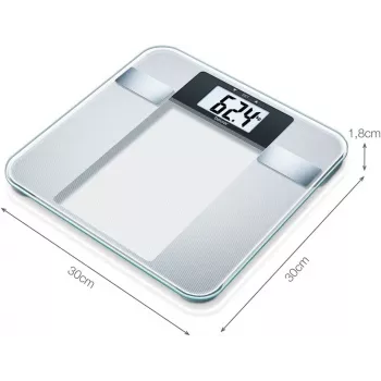 Balança de pessoas eletrónica Beurer BG 13 Square cinzento, transparente