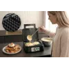 Máquina de waffles PROMIS WAP1600 – 2 porções retangulares, placas, 1200 W, antiaderente, termostato, punho que não aquece, indicadores LED