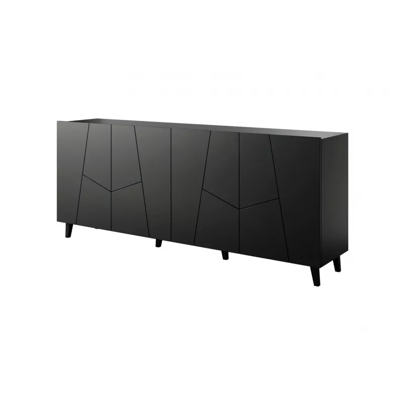 Cómoda Cama Meble ETNA 2000×420×820 mm, preto mate, aglomerado