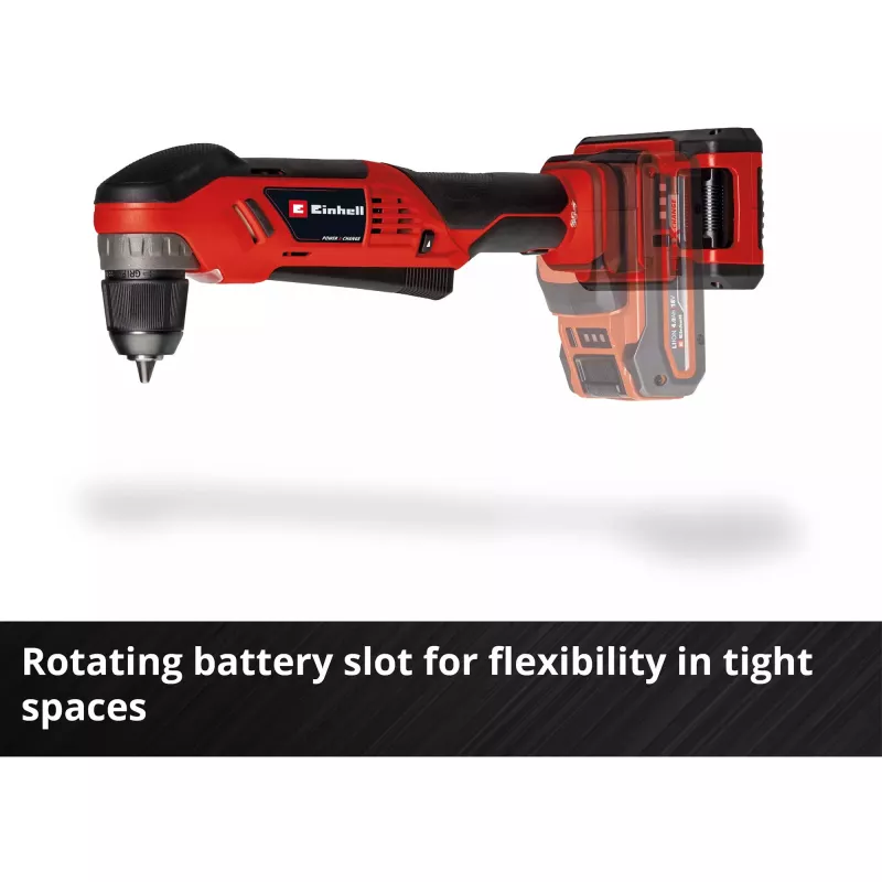 Einhell TE-AD 18 Li Solo berbequim angular a bateria, Power X-Change, 18 V, 45 Nm, sem bateria e carregador, vermelho/preto