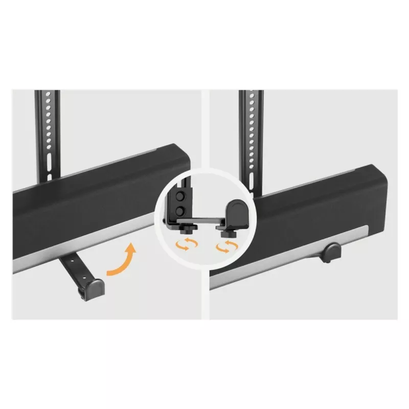 Maclean MC-914 suporte universal para barra de som por baixo da TV, até 15 kg, VESA