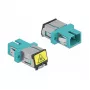 Acoplador de fibra ótica DeLOCK 86890 SC simplex fêmea para SC simplex fêmea multimodo aqua