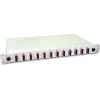 Caixa de fusão de fibra ótica Lightwin, 24 fibras, 12x DSC multimodo, 50/125µm OM4 caixas de fusão com pigtail (SPBOX 24G50 OM4 DSC)
