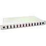 Caixa de fusão de fibra ótica Lightwin, 24 fibras, 12x DSC multimodo, 50/125µm OM4 caixas de fusão com pigtail (SPBOX 24G50 OM4 DSC)