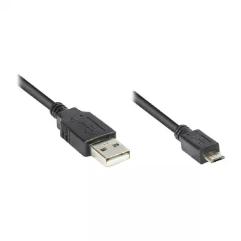 Cabo de ligação GoodConnections USB 2.0 ficha A para ficha Micro B, preto, 3 m