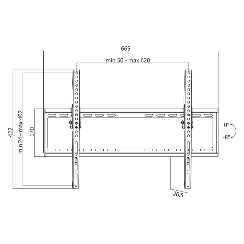 Suporte de TV LogiLink BP0039 177,8 cm 70 preto aço inoxidável