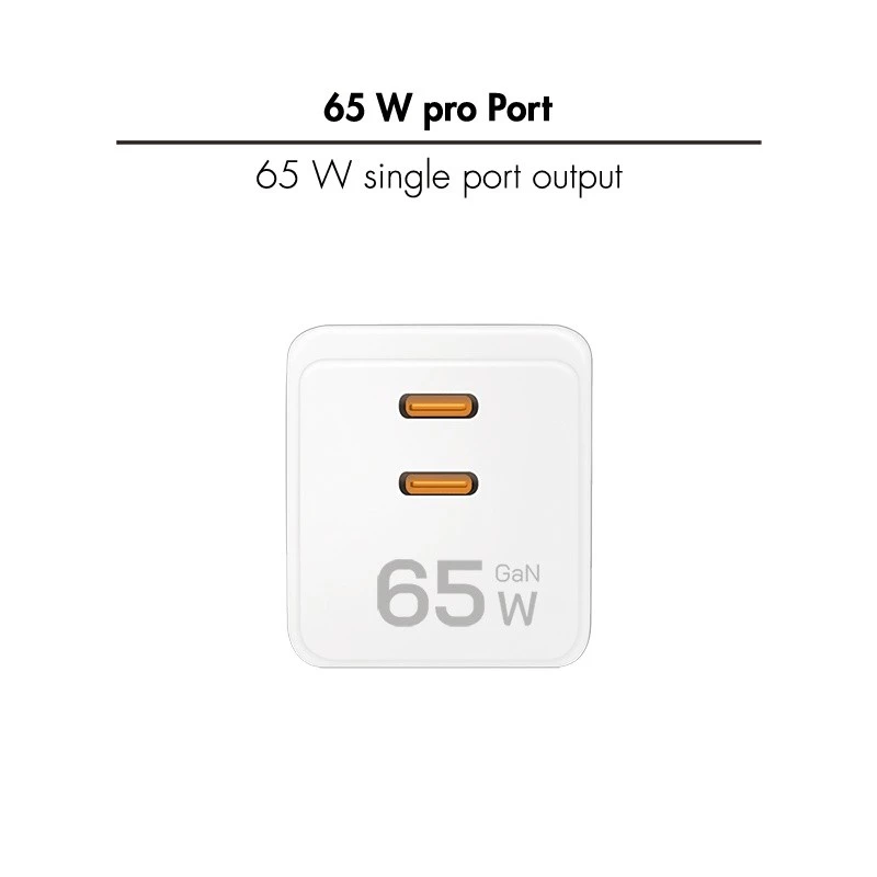 Adaptador de tomada USB duplo 65W, 2xUSB-C, branco