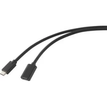 Renkforce cabo USB USB 3.2 Gen2x2 ficha USB-C™, conector fêmea USB-C™ 1,00 m preto bainha PVC (RF-4755220)