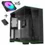 Bundle de caixa de PC Lian Li O11 Dynamic EVO RGB, Midi-Tower, ARGB, vidro temperado + 6x ventoinhas UNI FAN SL-INF Reverse Blade - preto