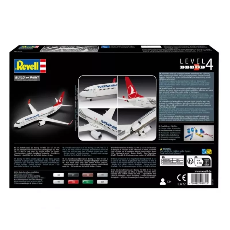 Avião de modelo em plástico REVELL Boeing 737-800 Turkish Air Escala 1:144