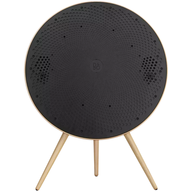 Altifalante Beosound A9 5.ª geração Gold Tone (traseira areia/tampa dourada/pés carvalho claro)