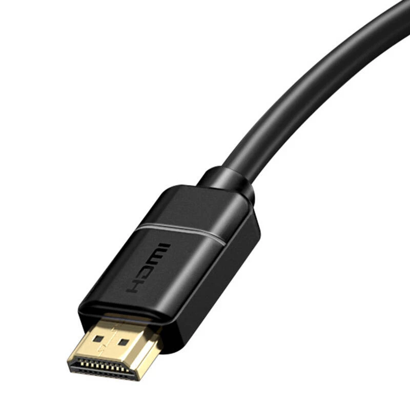 Cabo Baseus 2x HDMI 2.0 4K 30Hz, 3D, HDR, 18 Gbit/s, 8 m (preto)