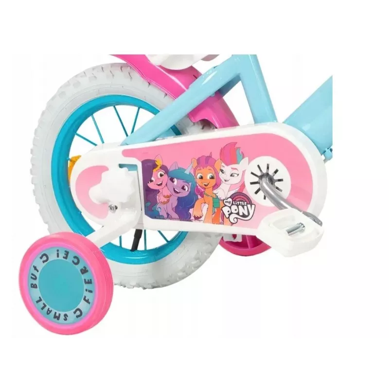Bicicleta infantil Toimsa 1297 com rodas de espuma de 12 polegadas, 4 rodas, cesto, proteção de corrente, guarda-lamas — My Little Pony
