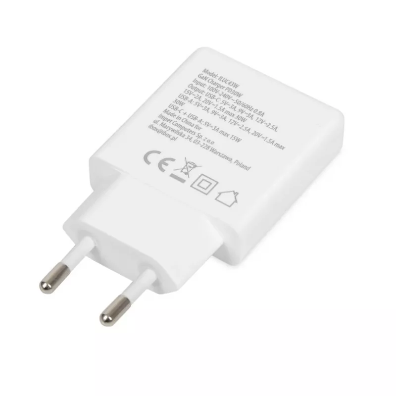Carregador iBox ILUC43W para dispositivos móveis universal branco AC interior
