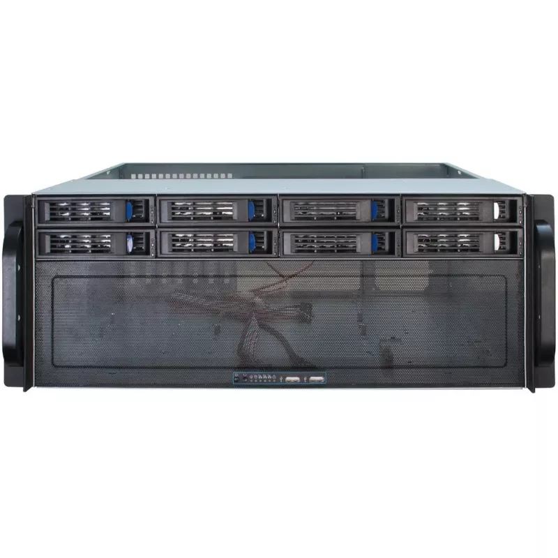 Caixa de servidor Inter-Tech 4U-4408 Rack preto, prateado
