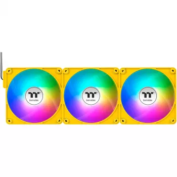 Ventoinhas de caixa Thermaltake CT140 EX ARGB 140 mm amarelo pack de 3