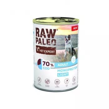 VETEXPERT Raw Paleo Cod Light Monoprotein ração húmida para cães 400 g