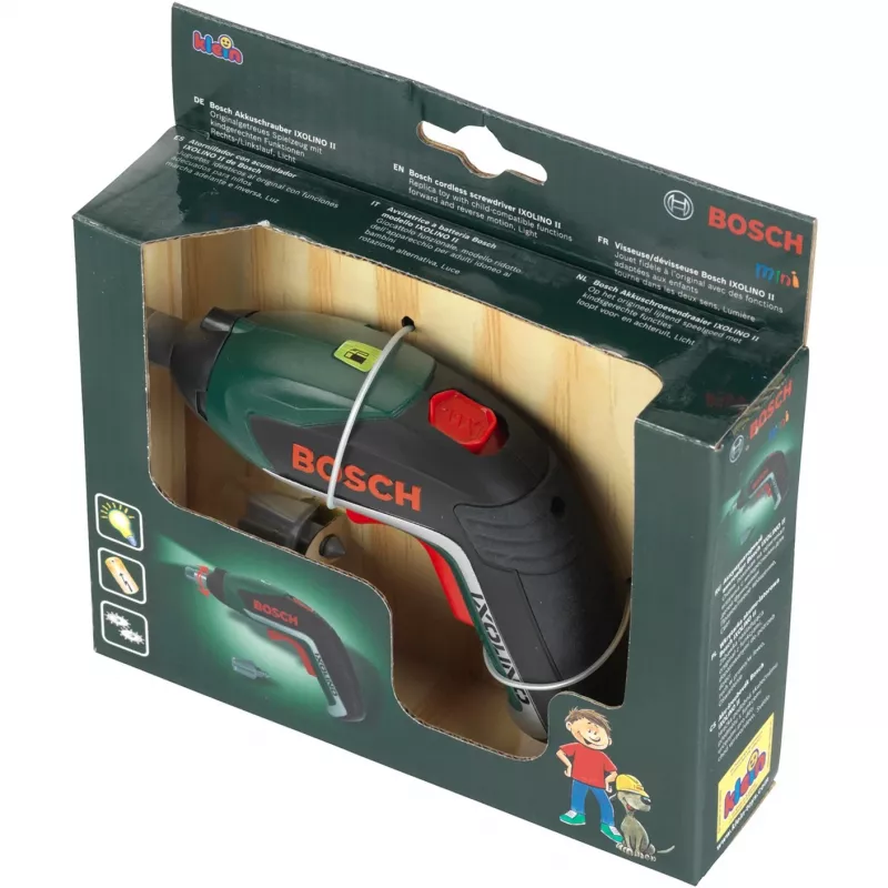 Theo Klein 8300 Bosch Ixolino aparafusadora I com luz e som I acessórios intercambiáveis I brinquedo para crianças a partir de 3 anos pilha