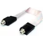 Cabo plano FD 3 e+p 0,2 m conector fêmea/conector fêmea branco 75 Ω
