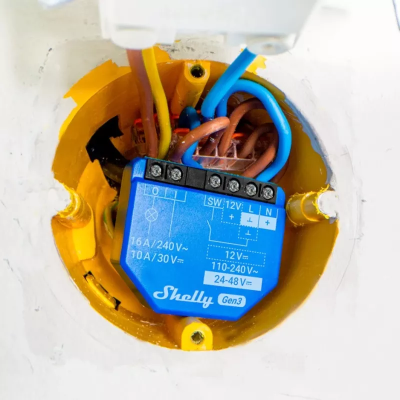 1 GEN3 relé inteligente Wi-Fi com contacto seco interruptor domótico compatível com Al - Shelly