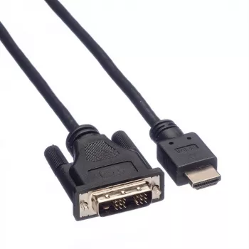 Cabo adaptador ROLINE HDMI para DVI-D (Single Link) - 1,5 m - preto (11.04.5516)