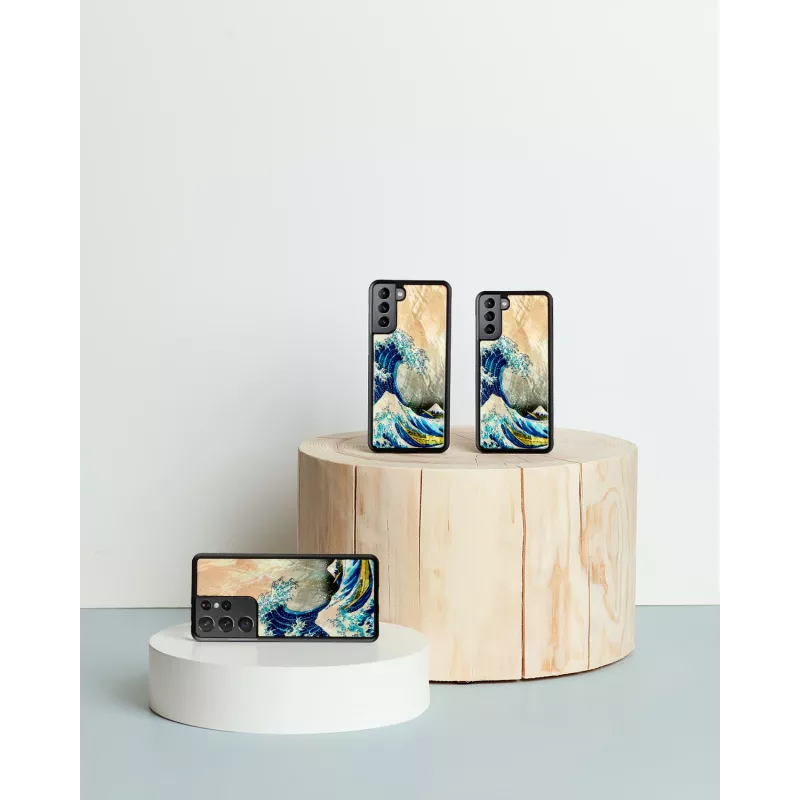 Capa para smartphone iKins para Samsung Galaxy S21+ — capa traseira de proteção 'great wave'