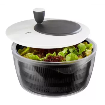 Centrifugadora de salada GEFU Rotare com manivela, capacidade 3 L, caixa de plástico, preto/branco, adequada para máquina de lavar louça